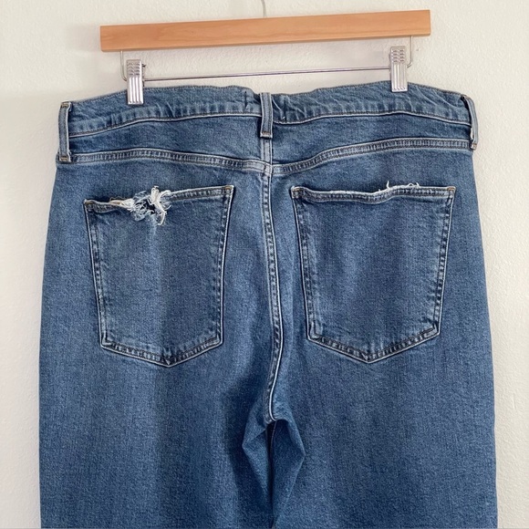 Agolde Kye Mid Rise Straight Crop Jean Distressed Stretch Denim Notion Wash 33 - Picture 10 of 16
